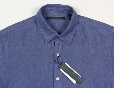 Men's PERRY ELLIS Pure Linen Delft Blue 