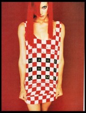 Checkerboard Dress Gianni Versace --Vintage 1990s Fashion ORIG. print ad