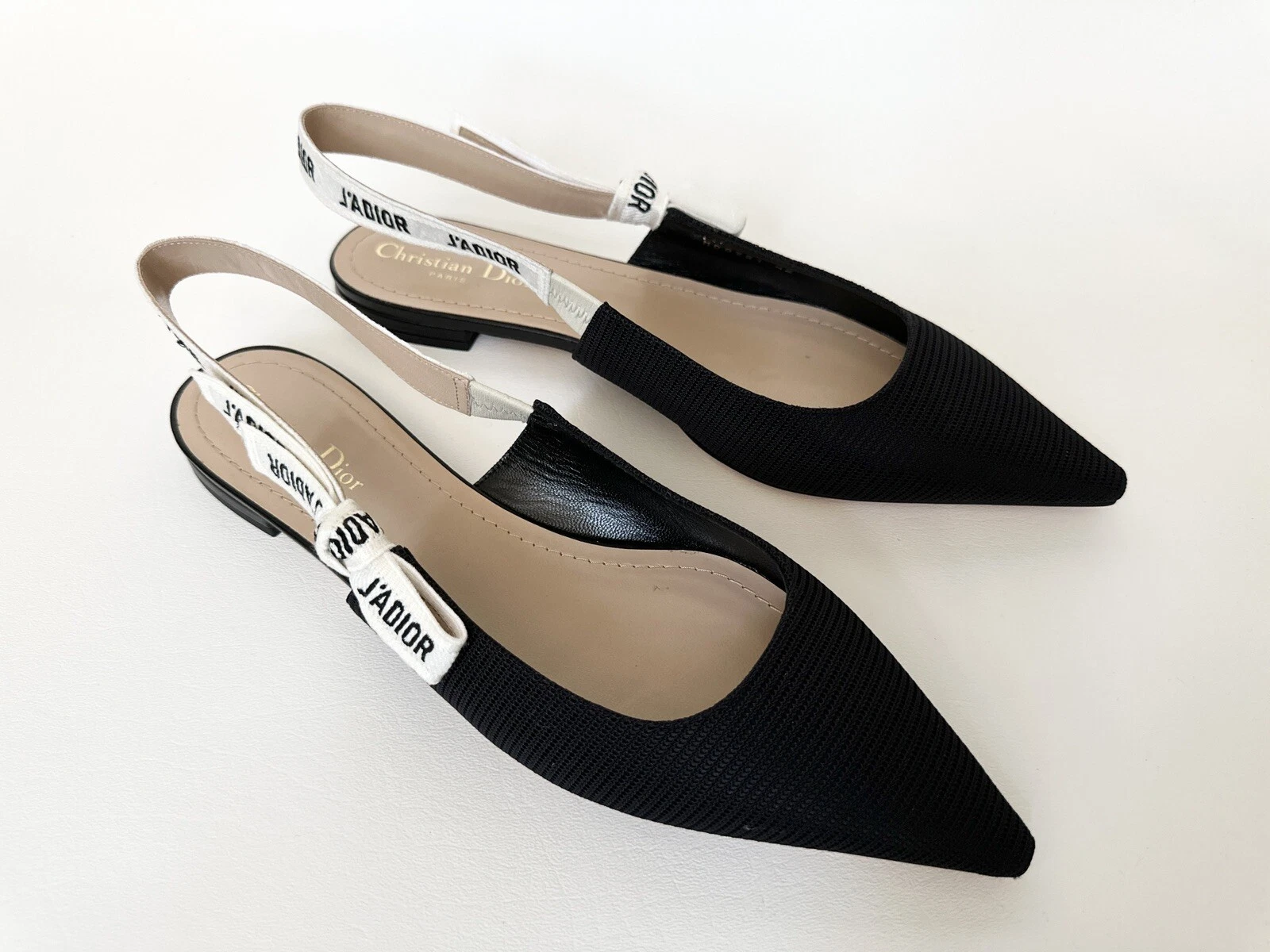 CHAUSSURES PLATES Christian Dior J'adior tissu et ruban noir noir noir 42