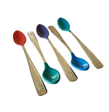 '80 The FIRST YEARS Soft Bite Tip Baby SPOON Stainless Steel Rubber SPOONS