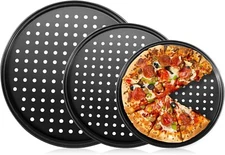Baking Steel Pizza Pan with Holes, Round Pizza Pan for Oven, 9", 11", 12"