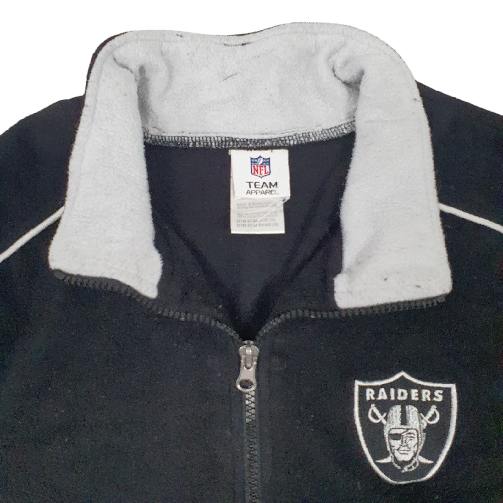 NFL 1/4 Quarter Zip Raiders Fleece Jumper Mens S image 2