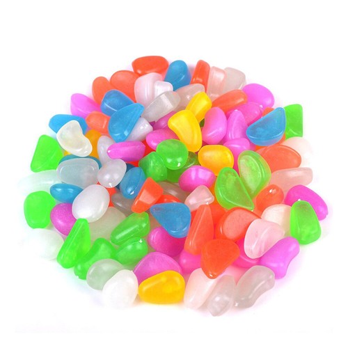 100 Pcs Decorative Stones Fluorescent Cobblestone Aquarium Rocks Fish Tank