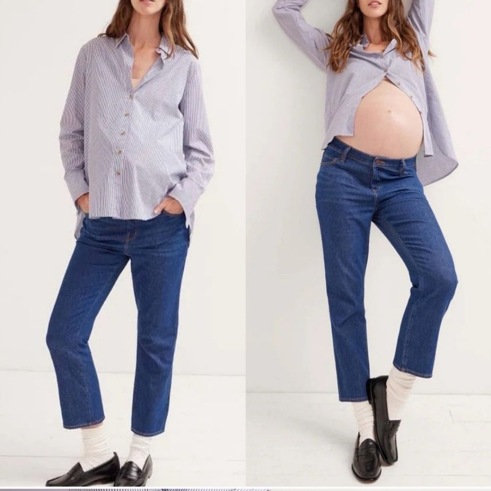 Hatch The Straight Leg Maternity Jean True Blue New With Tags Size 28