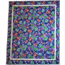 Butterfly Quilt Purple Blue 48" x 40" 917