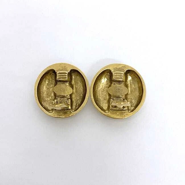 CHANEL earrings f-22317 gold here mark good condition GP stone used 23 CHANEL - Image 3 of 4