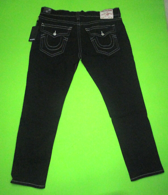 True Religion Geno SN Flap Slim Jean Rinse Black - Size 40x32