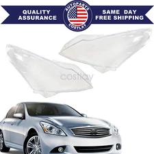 Pair Headlight Headlamp Lens Cover FOR Infiniti G37 G35 G25 Q40 Sedan 2010-2013