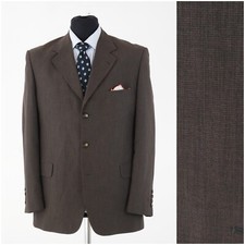 Mens MAJESTIK Size UK 42S Vintage Brown Wool Sport Coat Blazer Jacket