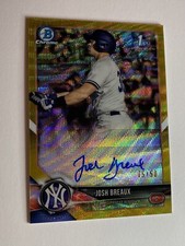 Josh Breaux 2018 Bowman Draft Chrome 1st Gold Wave #CDA-JBR Auto 5/50!