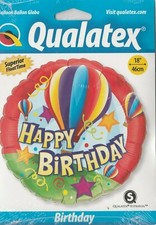 Qualatex Suprafoil Round "Happy Birthday" 18" Foil Balloon Hot Air Balloon