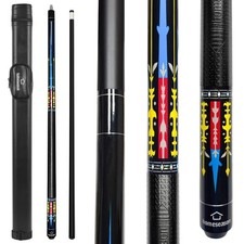 58 Inch Pool Cue Stick 18oz Billiard Birch Wood 13mm Tip Professional Case