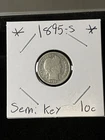 1895 s barber dime Key Date G Det
