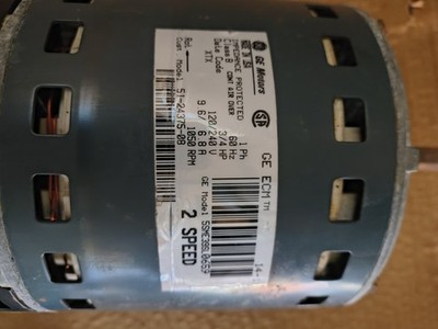GE 5SME39SL0659 3/4HP 1 Phase 120/240V 9.6/6.8A Gray Steel Blower Motor