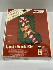 Vintage 1980 National Yarn Crafts X925 Christmas Holiday Stocking Latch Hook Kit