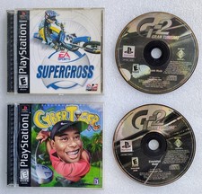 PlayStation 1 Retro Game Lot - GT2, CyberTiger, EA Sports Supercross PS1