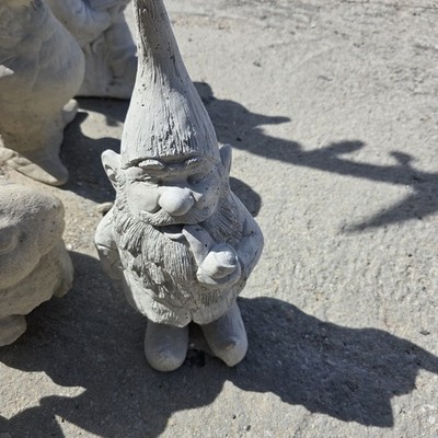 Handmade Cement Gnome Smoking A Pipe