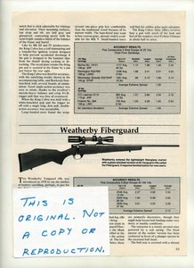 Weatherby Fiberguard Rifle - Magazine Article (FREE SHIPPING) 1980s