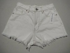 Pacsun Denim Shorts Size 23 Frayed High Rise Cut Offs White NWT