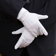 Adult White Formal Gloves Men Tuxedo Guard Parade Santa Magician Glove Unisex