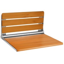 18 Inch Wood Folding Shower Seat Wall Mounted Shower Bench Foldable Shower Chair