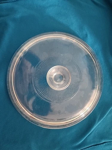 Pyrex Replacement Lid, G1C, Clear Glass Round, Ribbed, Casserole, G-1-C, 8 3/4".
