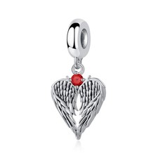 Guardian Angel Wing Dangle Charm Jul Birthstone Bead for European Bracelet Neckl