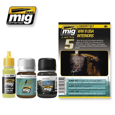 AMG-AMIG7434 Ammo Mig WWII USA Interior Weathering Set