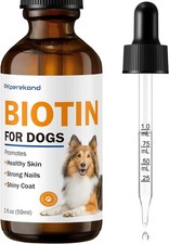 Liquid Biotin Supplement for Dogs, 2000 mcg, Strengthens Dog Nails, Promotes ...