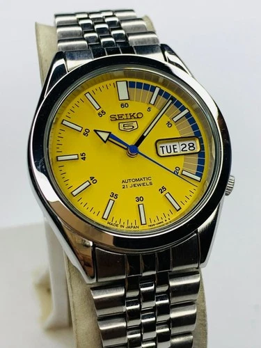 Vintage Seiko 5 SpeedRacer Yellow Dial 7S26-00X0 Men's Automatic Watch