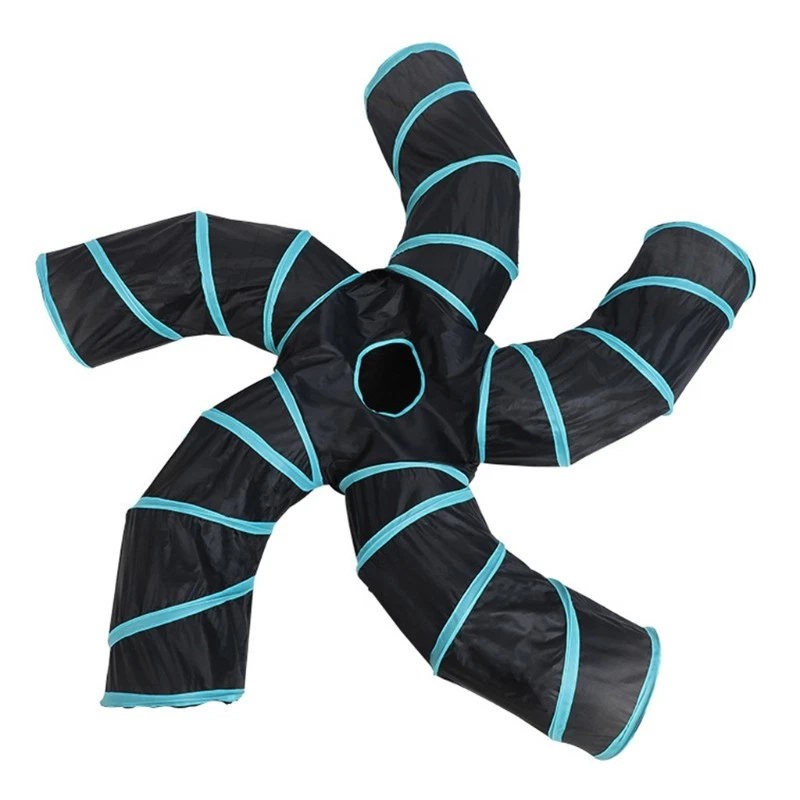 for Cat Tunnel Tube Collapsible Tunnels for Pet Peek Hole Hide-and-Seek Game