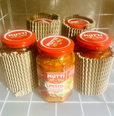 5x Mutti Pesto Arancione Paprika Tomatenpesto 180g Glas Rosso Rot-orange Rotes