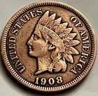 1908 Indian Head Cent Good Detail Solid Strike Late Series Date BN895