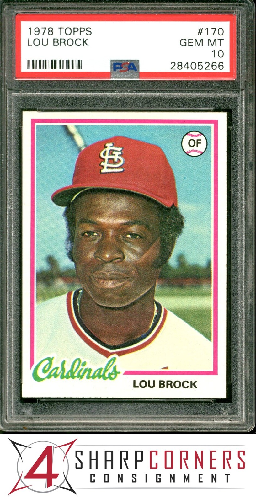 1978 TOPPS #170 LOU BROCK CARDINALS HOF PSA 10