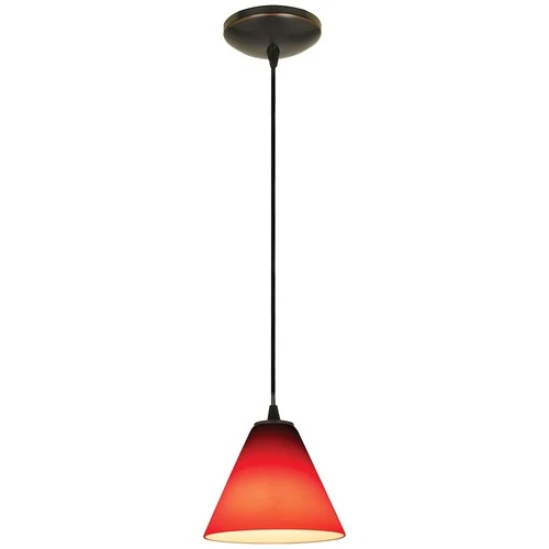Access Lighting 28004-3C/RED Martini 1 Light LED Pendant - 7"W - Bronze - Picture 3 of 9