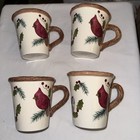 4 Sonoma Knollwood mugs/cups. Cardinal, chickadee — photo 1