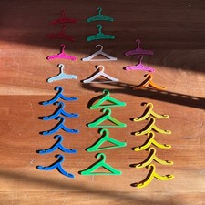 Vintage 80s Barbie Doll Clothes Hangers Lot Multi Color Filigree Plastic 21pc