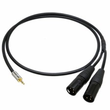 Unbalanced Audio Cable L4E6S 3.5mm 1/8" Stereo TRS Y-Split to 2x XLR Male 3Pin
