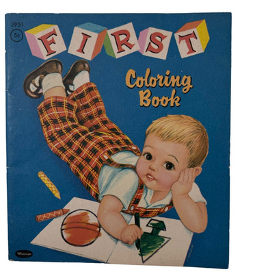Vtg 1958 First Coloring Book Clarence Biers Whitman Publishing Children Activity