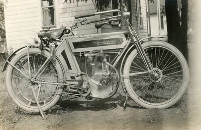 Motorcycle 1910s ''Excelsior'' 4 Horse RPPC Photo Postcard COPY