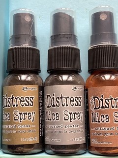 Tim Holtz Distress Mica sprays collection brass/pewter/bronze