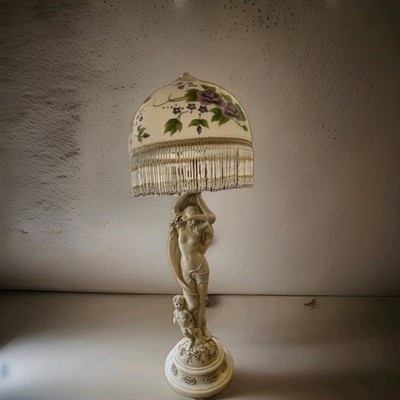 Art Deco Vintage Lampe mit Frau und Kind