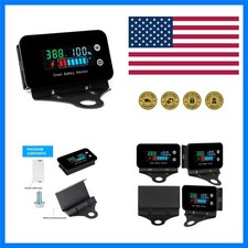 Waterproof Battery Monitor 7-100V Tester with Bracket, Temp Alarm 12v 24v...