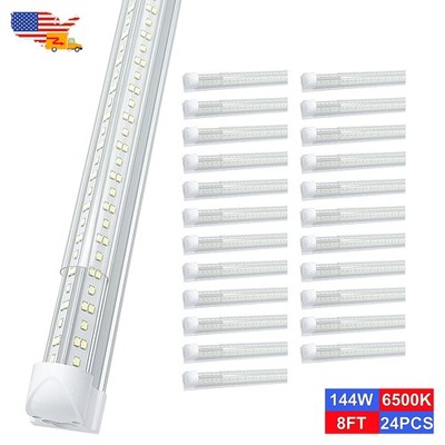 24 Pack 8Ft Led Shop Lights Garage Plug in and Play T8 8' Led Tube Light Fixture