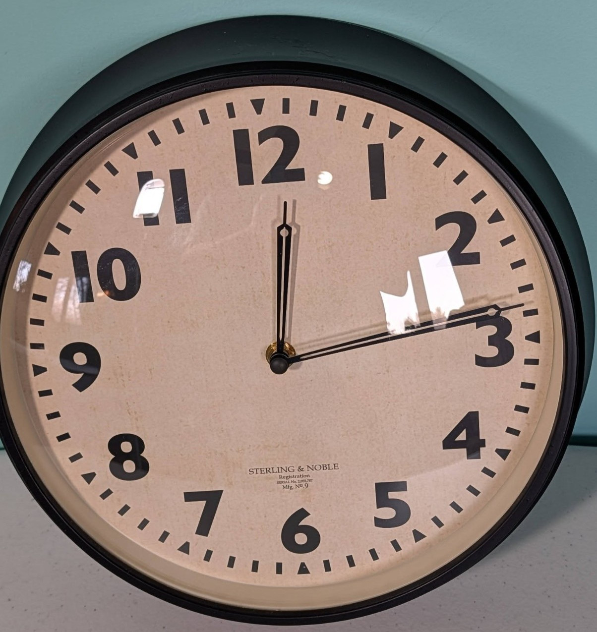 Sterling & Noble 11.5" Round Wall Clock Tested Working Vintage