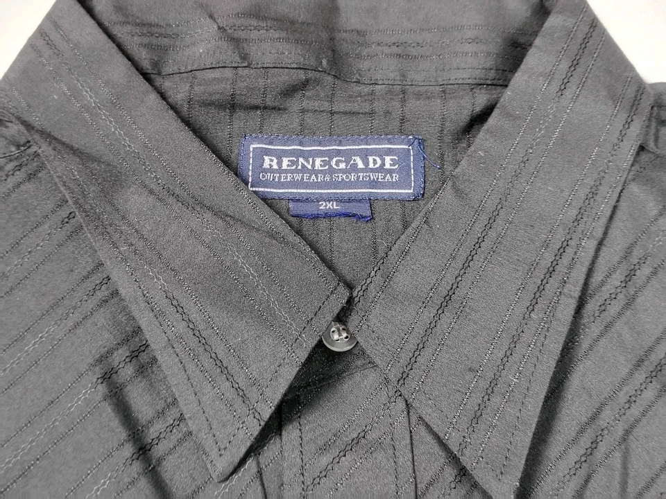 Рубашка мужская Renegade XXL вестерн жемчуг застежка короткий рукав на пуговицах музыкант  - Изображение 2 из 4