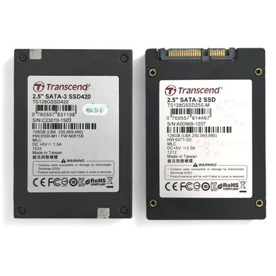 [LOT OF 2] TRANSCEND 128GB SSD TS128GSSD420 TS128GSSD5S Solid State 2.5'' TESTED