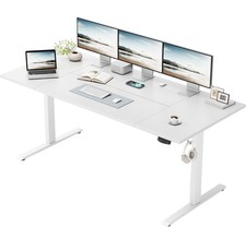 Klicelor Electric Height Adjustable Desk White Standing Office Workspace Boxed
