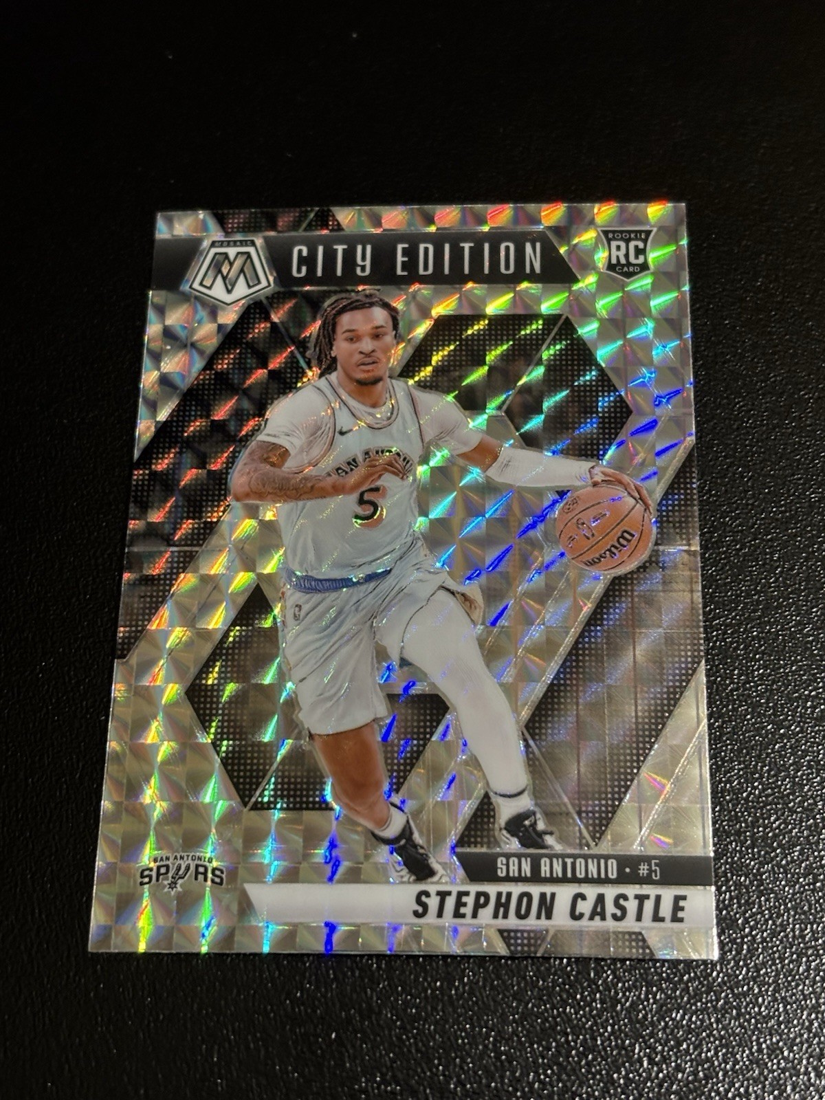 2024-25 Panini Mosaic - City Edition Silver Mosaic Prizm Stephon Castle RC #290