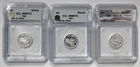 3 No Date 1/10oz Silver Rounds - ICG MS69 PL !!